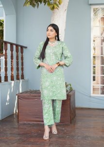 Green Rose 2 PCs (stitched)