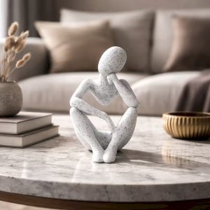 1pcs Light Luxury Abstract Thinker Statue – Modern Home & Office Decor, Desk & Bookshelf Ornament, Perfect Gift