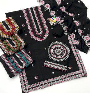 3PC Embroidered Lawn Suit - Full Gala Daman Chaak - Summer Festive