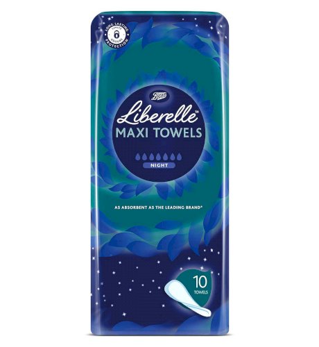Boots Liberelle maxi towel night 10s (IMPORTED UK)