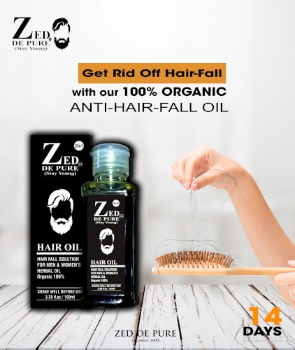 Zed De Pure -Organic Hair Oil Pakistan Best Hair Oil Control Hair Fall & Dandruff