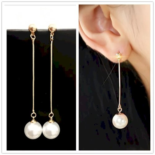 Long Tassel Simulated Pearl Drop Earrings for Women Gift jewelry Gold Color Pendientes