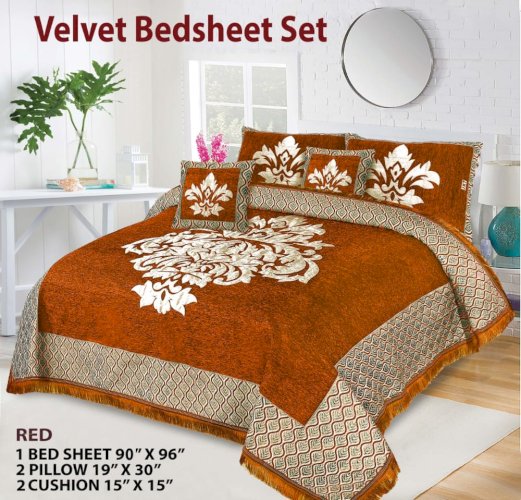 5PC Set Velvet Jacquard BedSheet
