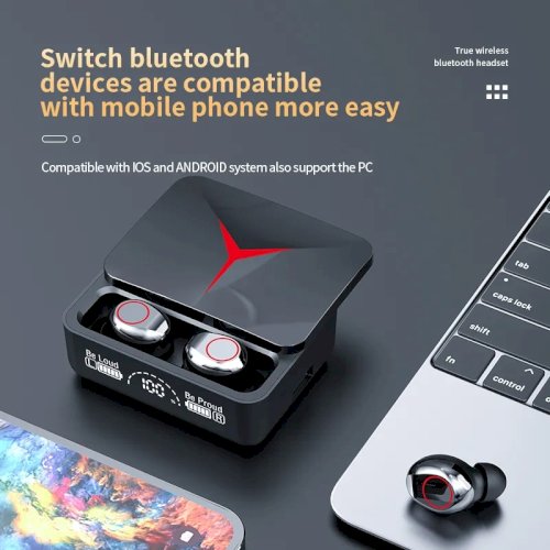 TWS M90 Bluetooth 5.3 Earphones Wireless Headphones Touch Control Gaming Headsets HIFI Stereo Sound