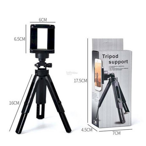 Mini Tripod Support Stand 360 Degree Rotation for DSLR and Smartphones - Foldable Shockproof Lightweight Bracket for Mobile Phones/DSLRs. (Tripod Support 7 + 3 inches with Holder)