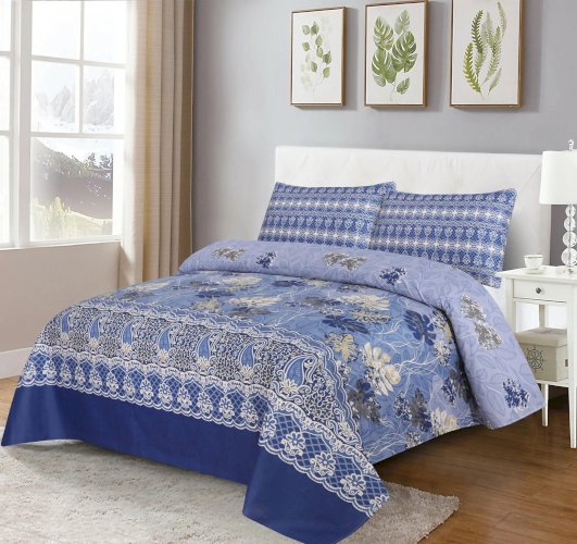 3Pcs Doublebed Bed sheets Set King Size- 100% Cotton