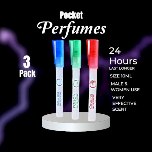 Long Lasting Women Pocket Perfume 10ml, Pack Of 3