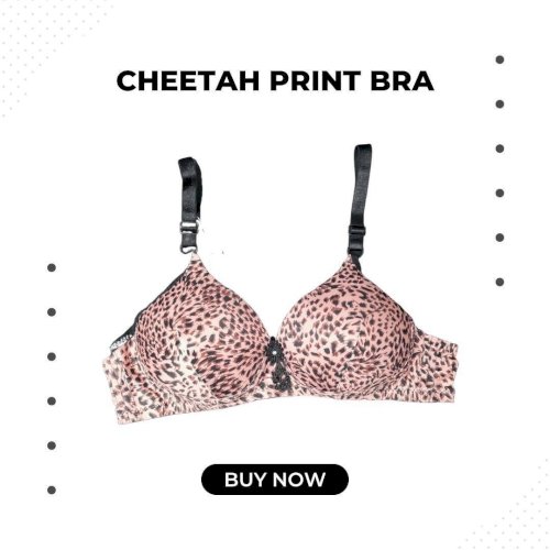 Women Cheetah Print Padded Bra