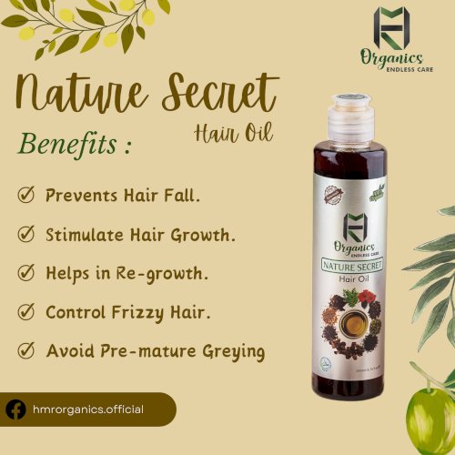 Nature Secret Hair Oil by HMR ORGANICS, 100% Organic, (200ml), A Complete Solution for Strong Long healthy and Shiny hair