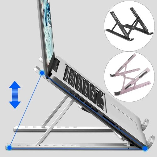 Metal Laptop Stand | Portable Aluminum Folding Adjustable Laptop Stand - Compatible with all sizes of Laptop