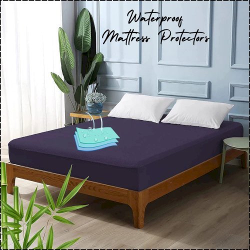 Waterproof Mattress Fitted Cover Anti Noise Anti Slip King Size Water Resistant Cover