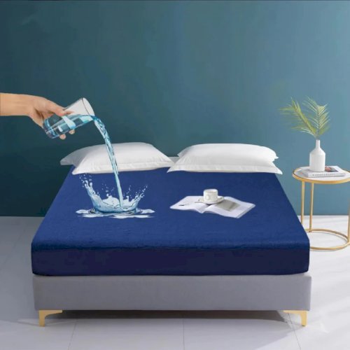 Waterproof Mattress Fitted Cover Anti Noise Anti Slip King Size Water Resistant Cover