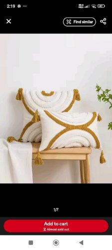 Hand- tuffed cushion covers 
