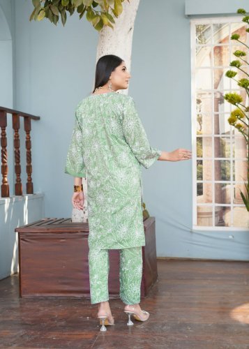 Green Rose 2 PCs (stitched)