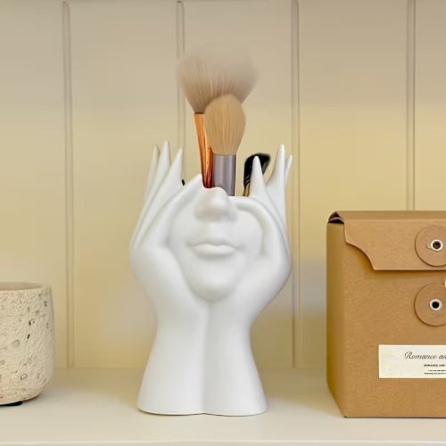 1pc Creative Human Body Art Makeup Brush Holder – Decorative Pen Cup & Cosmetic Storage Organizer