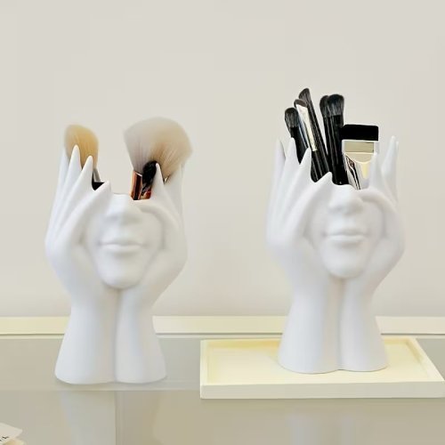 1pc Creative Human Body Art Makeup Brush Holder – Decorative Pen Cup & Cosmetic Storage Organizer