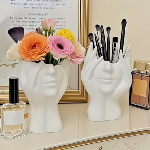 1pc Creative Human Body Art Makeup Brush Holder – Decorative Pen Cup & Cosmetic Storage Organizer
