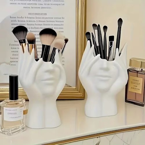 1pc Creative Human Body Art Makeup Brush Holder – Decorative Pen Cup & Cosmetic Storage Organizer