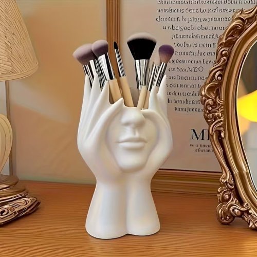 1pc Creative Human Body Art Makeup Brush Holder – Decorative Pen Cup & Cosmetic Storage Organizer