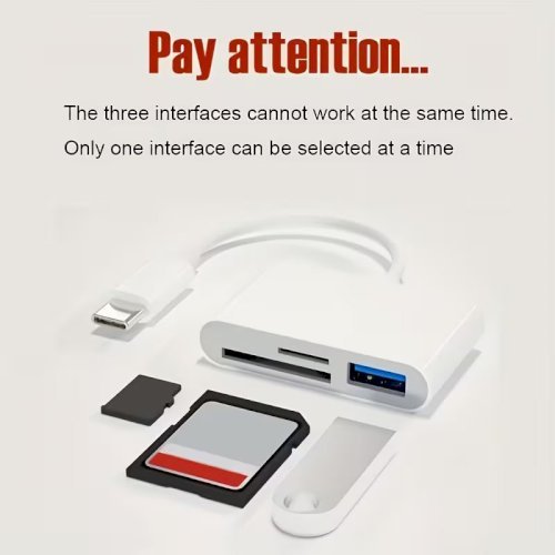 3-in-1 USB-C SD/TF/Micro SD Card Reader – Fast Data Transfer OTG Compatible Adapter for Smartphones & Tablets