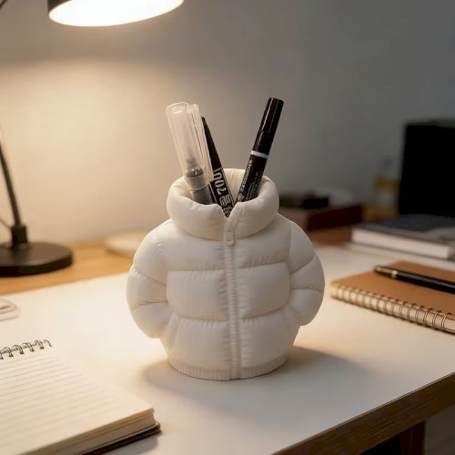Cute Jacket Shaped Pen Holder – 3D Creative Desktop Stationery Organizer & Desk Decoration