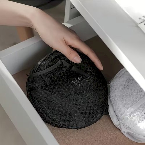 1 pcs Foldable Pop-Up Laundry Basket – Large Capacity Portable Mesh Hamper with Handle for Home Storage