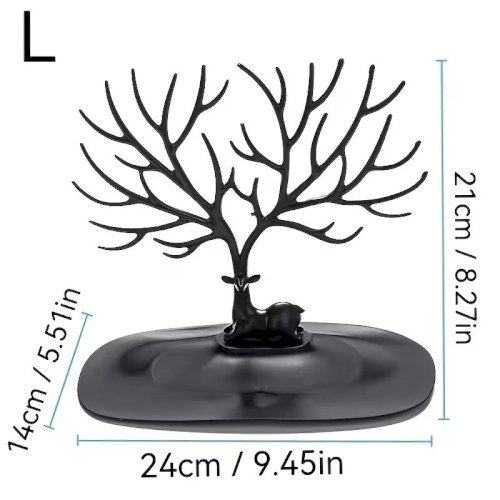 1pc Antler Shaped Jewelry Organizer – Multifunctional Jewelry & Cosmetic Storage Stand with Tray & Hooks