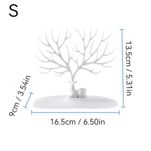 1pc Antler Shaped Jewelry Organizer – Multifunctional Jewelry & Cosmetic Storage Stand with Tray & Hooks