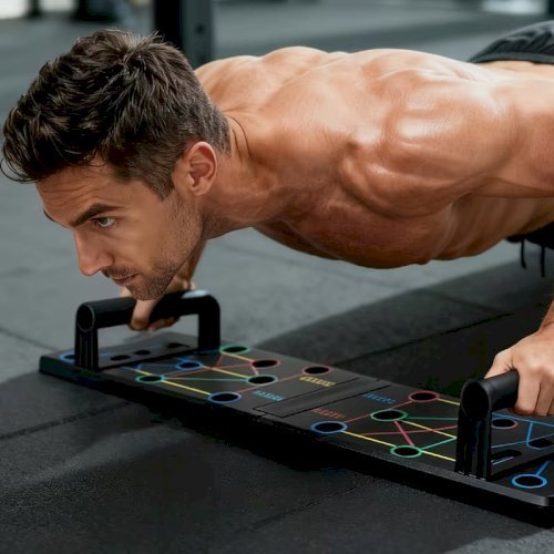 Multi-Functional Push-Up Board Training System – Home Gym Equipment for Full Body Strength Workout with Resistance Bands