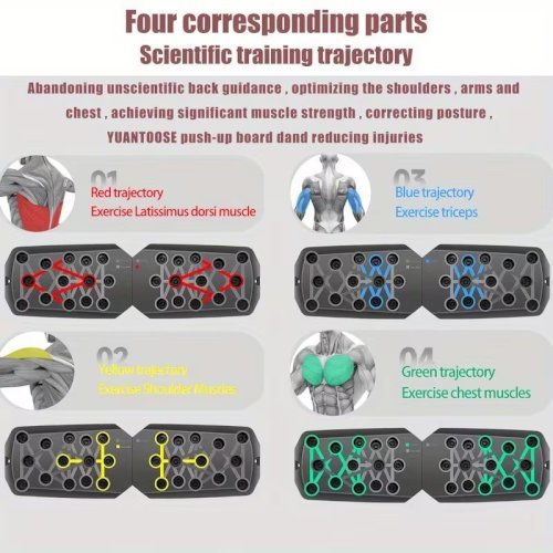 Multi-Functional Push-Up Board Training System – Home Gym Equipment for Full Body Strength Workout with Resistance Bands