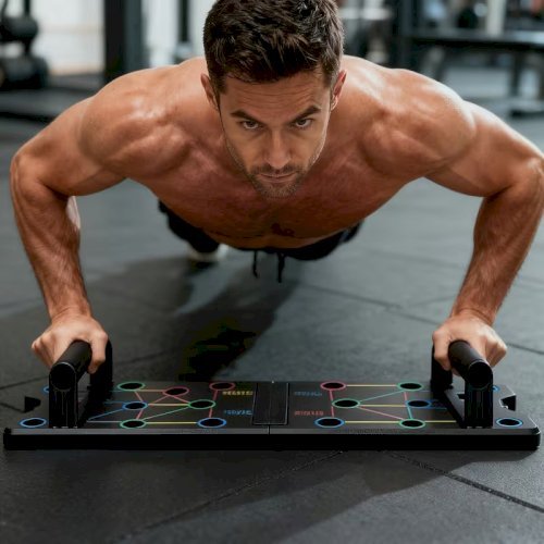 Multi-Functional Push-Up Board Training System – Home Gym Equipment for Full Body Strength Workout with Resistance Bands