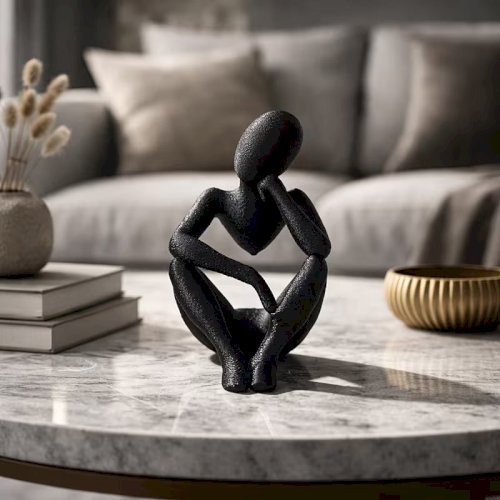 1pcs Light Luxury Abstract Thinker Statue – Modern Home & Office Decor, Desk & Bookshelf Ornament, Perfect Gift