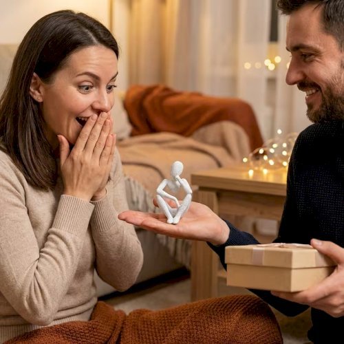 1pcs Light Luxury Abstract Thinker Statue – Modern Home & Office Decor, Desk & Bookshelf Ornament, Perfect Gift