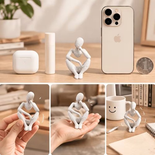 1pcs Light Luxury Abstract Thinker Statue – Modern Home & Office Decor, Desk & Bookshelf Ornament, Perfect Gift