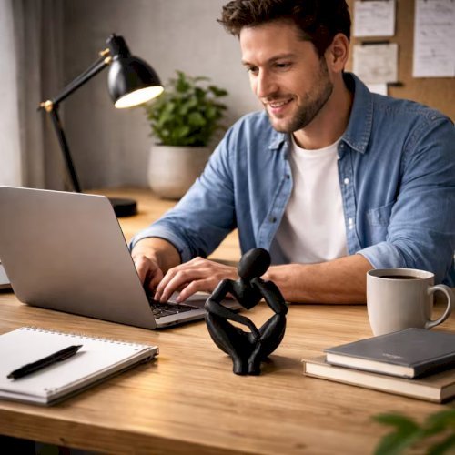 1pcs Light Luxury Abstract Thinker Statue – Modern Home & Office Decor, Desk & Bookshelf Ornament, Perfect Gift