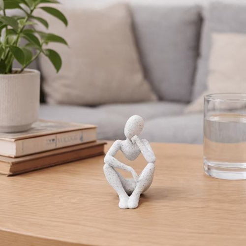 1pcs Light Luxury Abstract Thinker Statue – Modern Home & Office Decor, Desk & Bookshelf Ornament, Perfect Gift