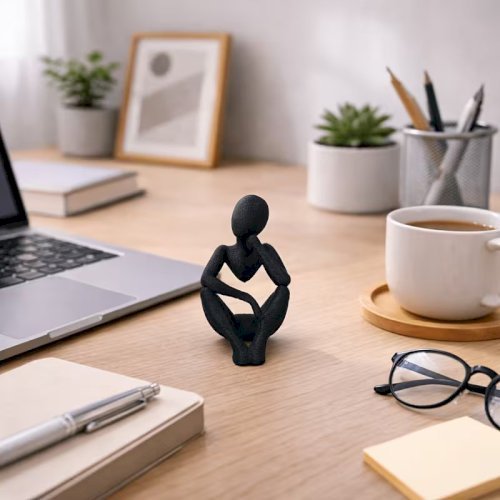1pcs Light Luxury Abstract Thinker Statue – Modern Home & Office Decor, Desk & Bookshelf Ornament, Perfect Gift