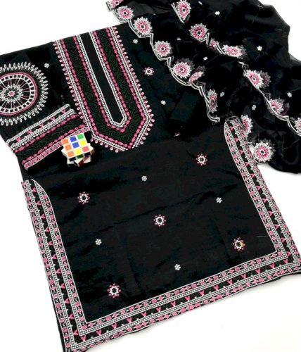 3PC Embroidered Lawn Suit - Full Gala Daman Chaak - Summer Festive