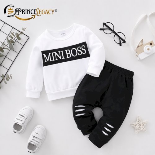 Prince Legacy Kids Premium Fleece Sweatshirt & Trouser Set | Custom Logo OEM Manufacturer | Wholesale Boys Winter Tracksuit
