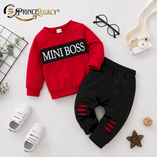 Prince Legacy Kids Premium Fleece Sweatshirt & Trouser Set | Custom Logo OEM Manufacturer | Wholesale Boys Winter Tracksuit