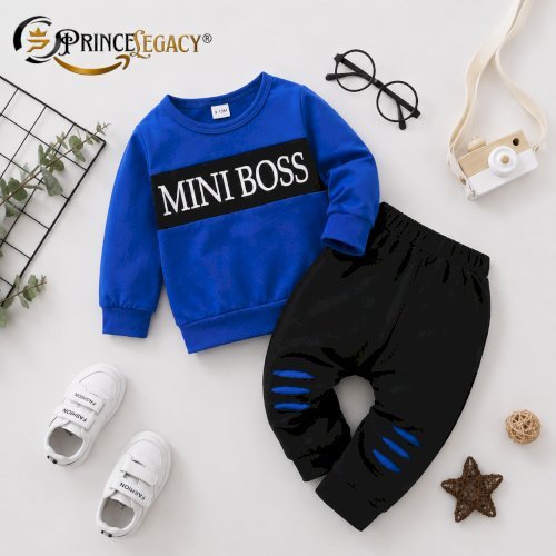 Prince Legacy Kids Premium Fleece Sweatshirt & Trouser Set | Custom Logo OEM Manufacturer | Wholesale Boys Winter Tracksuit